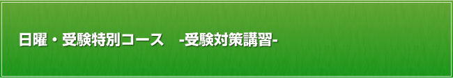 日曜・受験特別コース