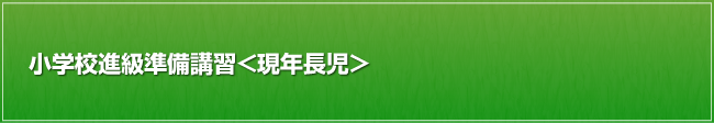 小学校進級準備講習＜現年長児＞